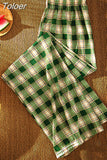 Waist Women Plaid Pants Summer Fashion Loose Wide Leg Pants Y2K Casual Female All Match Straight Trousers Korean