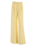 Elegant Yellow Formal Trousers Women High Waisted Wide Leg Pants Female Office Work Spring Long Pants Solid