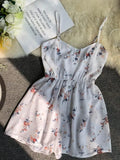 VAREY LIN Summer Spaghetti Strap Beach Playsuits Women Single Breasted V-neck High Waist Floral Sweet Wide Leg