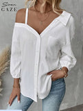 Shoulder Long-Sleeved Shirt Women's