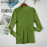 Autumn Winter Basic Turtleneck Knitting Bottoming Warm Sweaters 2021 Women's Pullovers Solid Minimalist Cheap