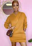 Casual Solid Plain Crewneck Long Sleeve Shirt
