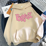 Bratz Letter print hoodie Autumn winter Sweatshirt unisex men and Women's Casual student Fashion Hooded Sweatshirt Long
