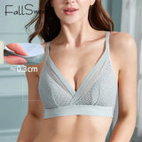 Wireless Bra Ultra Thin Lace Underwear Women Deep V Plunge Brassiere Femme 32 to