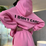 Pants Set Autumn Winter 2 Piece Sets Womens Outfits Tracksuit Y2k Tops Hoodies Straight Long Print Letter Loose 2023-Outfit