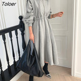 Chic Hooded Dress Women Winter Zipper Elegant White Vestido Ladies Clothing Autumn Korean Street Vintage Dresses Female