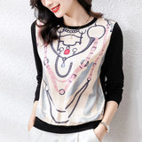 style Women's shirts Casual knitted Tshirt Tops Spring Autumn Basic bottoming shirts Ladies o-neck Long Sleeve Tee