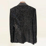 Fashion New Gold Velvet Sleek Double Buckle Blazer Jacket Repair Micro-Tlip Trousers