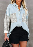 Leopard Print Long Sleeve Loose
