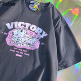 Super Cute Cartoon Burger Kawaii Woman Tshirts Pure Cotton Material Short Sleeve Tees Tops Harajuku Japan Style 2022