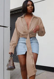 Sexy Deep-V Irregular Cropped