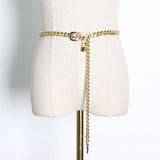 Fashionable Metal Chain Thin Belt For Women Solid Minimalist Gold Belt Female 2022 New