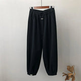 Women's Fleece Lined Thickened Sweatpants White Green Black Trousers 2022 Winter Loose Slim Casual Harem