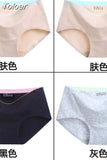 Solid Color Cotton Women Panties Underwear Breathable Women Girl Briefs Comfortable Mid RiseUnderpant Lingerie