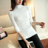 Winter Turtleneck Pullovers Women Sweaters Fashion Solid Long Sleeve Tops Sweater Knitted Jumper Pull Femme Clothing