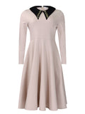 Fashion Solid Color Women's Long-Sleeved Collar Elegant Thin African