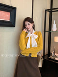 Xixi 2025 Winter White Standard Korean Version Of Elegant Solid Color With Wool Knitted Shirt Small Sweater Girl