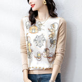 style Women's shirts Casual knitted Tshirt Tops Spring Autumn Basic bottoming shirts Ladies o-neck Long Sleeve Tee