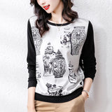 style Women's shirts Casual knitted Tshirt Tops Spring Autumn Basic bottoming shirts Ladies o-neck Long Sleeve Tee