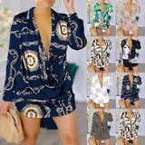 Independence Station New Fashion Style Sexy Fashion Printed Long-Sleeved Shirt Spot-Outfit