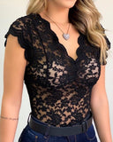 Women 2023 New V-neck Lace Tank Vest Top Outwear Summer Sleeveless Floral Hollow Out Bodycon Clubwear Black White Tank Vest-Outfit