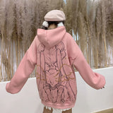 Anime Winter Women Hoodie Cute Cartoon Long Sleeve Casual Hoodie Oversized Sweatshirt Harajuku Tops Fashion Pullover