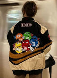 Street Printed Brown Oversize Long Sleeve Long Bomber