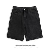 Denim Shorts Hip-Hop Pocket Baggy Denim Shorts Male Gothic Original-Outfit