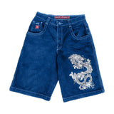 Denim Shorts Hip-Hop Pocket Baggy Denim Shorts Male Gothic Original-Outfit