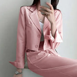 Toloer Suit Jacket Female 2024 Spring And Autumn Small Korean Fried Street New Korean Version Of The Casual Suit Jacket-Outfit