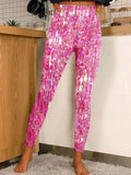 Slouchy Casual Shiny Printed Sports