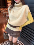 Xixi 2025 Autumn New White Standard Long Sleeve High-Neck Knitted Top Sweater Female