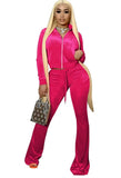 Casual Crop Top And Pants 2 Piece Velvet