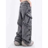 Acid Washed Baggy Cargo Jeans-Outfit