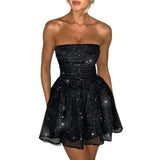 Toloer Hot Selling With Chest Temperament Fashion Gauze Small Dress Backless Dress