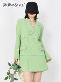 Casual Spring Blazer For Women Notched Collar Long Sleeve Solid Minimalist Elegant Blazers Female Fashion