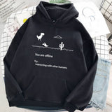 And Winter New Harajuku Sweatshirt Couple Shirt Personality Retro Dinosaur