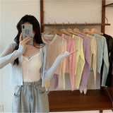 Knitted Cardigan Women Wear Air-Conditioned Sweaters In Summer 2023 New Style Design Minority Short Style Clothes-Outfit