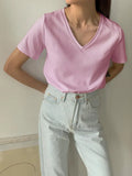 100% Cotton T Shirt Women Summer New Oversized Solid Basic Tees 9 Color Casual Loose Tshirt Korean O Neck Khaki