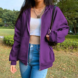 Brown Hoodies Women'S Sweatshirts Hoodie Pocket Jacket Harajuku Clothing Femme 2021 Autumn Hooded Zipper Top