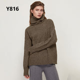 Elegant Solid Knitted Two Piece Set Women Turtleneck Batwing Long Sleeve Loose Sweater Full Length Casual Wide Leg