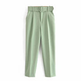 2025 New 褶皱 Multi-Colored Harun Pants Casual Solid-Colored Small-Footed Women's Trousers