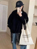 New Knitted Sweater Cardigan Female Simple Pocket Double Zipper Hooded Female Loose Solid Color Coat Female-Outfit