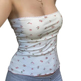 Women Tube Top Summer Clothes Strapless Backless Flower Ladies Vest Female Clothing Sexy Club Streetwear-Outfit