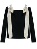 Long-Sleeved Girl Slimming-Word Shoulder-Cloth
