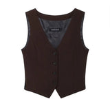 Women's Clothing INS Net Red Simple Temperament Commuted Sleeveless Suit Vest Top + Pants