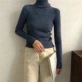 Winter Korean Women Pullover Sweaters Slim Women Turtleneck Basic Tops Casual New Knitted Sweater Soft Warm Jumper