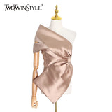 Asymmetrical Sexy Off Shoulder Shirt For Women Skew Collar Sleeveless Blouse Female 2022 Spring Fashion