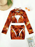 2025 New Bikin Bikin Tie Dye Four-Piece Split Swimsuit