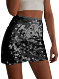 Sequined Skirts Sparkle Slim Short Mini Skirts for Women Shiny Glitter Pencil Skirt Nightwear Party Clubwear 2023 New-Outfit